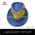 Personalizado impreso beige color sombreros Fedora para los hombres